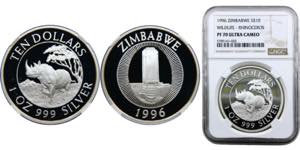 Zimbabwe Republic 10 Dollars 1996 (Mintage ... 