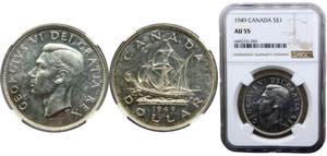 Canada Commonwealth George VI 1 Dollar 1949 ... 