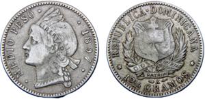 Dominican Republic Second Republic ½ Peso ... 