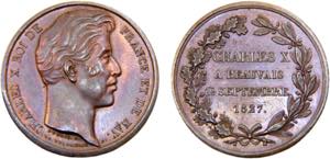 France Kingdom Charles X Medal 1827 Piccady, ... 