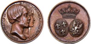 France Kingdom Henri V Medal 1846 Marriage ... 