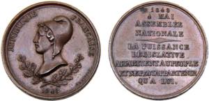 France Second Republic Medal 1848 French ... 