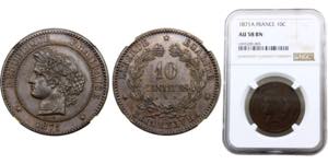 France Third Republic 10 Centimes 1871 A ... 
