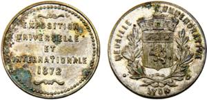 France Third Republic Medal 1872 Exhibition ... 