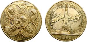 France Third Republic Medal 1889 Souvenir of ... 
