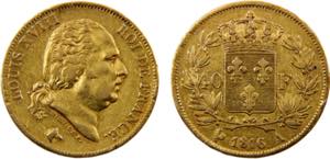 France Louis XVIII 40 Francs 1816 A Paris ... 
