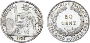 French Indochina French colony 50 Centimes ... 