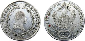 Austria Empire Franz I 20 Kreuzer 1815 A ... 