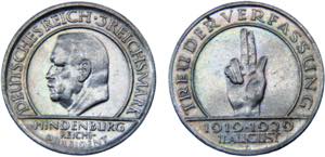 Germany Weimar Republic 3 Reichsmark 1929 D ... 