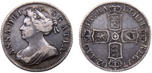 Great Britain United Kingdom Anne 1 Shilling ... 