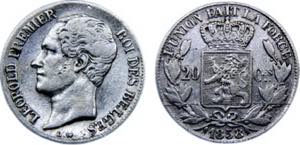 Belgium Kingdom Leopold I 20 Centimes 1858 ... 