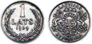 Latvia Republic 1 Lats 1924 Royal mint ... 