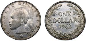 Liberia Republic 1 Dollar 1962 Philadelphia ... 