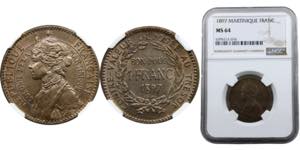 Martinique French colony 1 Franc 1897 ... 