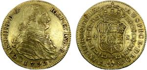 Mexico Fernando VII 8 Escudos 1810 HJ Gold ... 