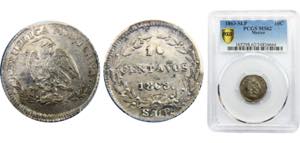 Mexico Federal Republic 10 Centavos 1863 SLP ... 