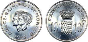 Monaco Principalty Rainier III 10 Francs ... 