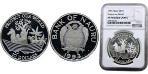 Nauru Republic Elizabeth II 10 Dollars 1993 ... 