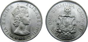 Bermuda British colony Elizabeth II 1 Crown ... 