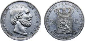 Netherlands Kingdom Willem III 2½ Gulden ... 