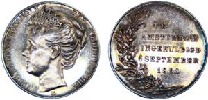Netherlands Kingdom Wilhelmina Medal 1898 ... 
