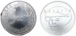 Netherlands Kingdom Beatrix 5 Euro 2004 ... 