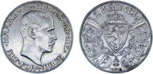 Norway Kingdom Haakon VII 2 Kroner 1915 ... 