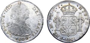 Peru Spanish colony Carlos IV 8 Reales 1802 ... 