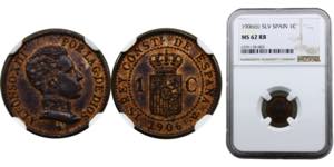 Spain Kingdom Alfonso XIII 1 Centimo 1906 *6 ... 
