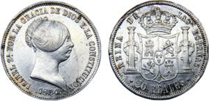 Spain Kingdom Isabel II 20 Reales 1853 ... 