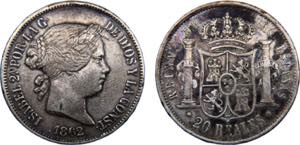 Spain Kingdom Isabel II 20 Reales 1862 ... 