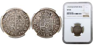 Spain Kingdom Fernando VI 1 Real 1751 M JB ... 