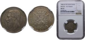 Belgium Kingdom Leopold II 1 Franc 1886/66 ... 