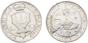 San Marino Republic 10 Lire 1933 R Rome ... 