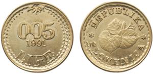 Slovenia Republic 0.05 Lipe 1991 (Mintage ... 
