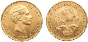 Spain Kingdom Alfonso XII 25 Pesetas 1878 ... 