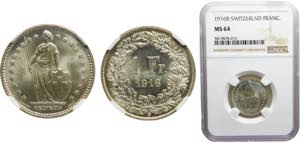 Switzerland Federal State 1 Franc 1916 B ... 