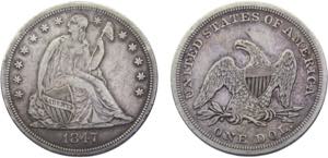 United States Federal republic 1 Dollar 1847 ... 