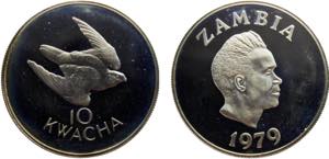 Zambia Republic 10 Kwacha 1979 Royal ... 