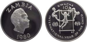 Zambia Republic 10 Kwacha 1980 Royal ... 
