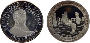 Chad Republic 1000 Francs Stonehenge 1999 ... 