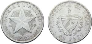 Cuba First Republic 1 Peso 1933 Philadelphia ... 