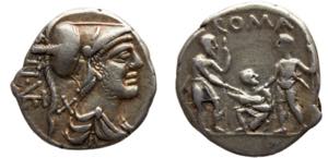 Ancient Roma Republic Tiberius Veturius AR ... 