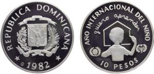 Dominican Fourth Republic 10 Pesos 1982 ... 