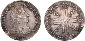 France Kingdom Louis XVI 1/4 Ecu 1692 Silver ... 