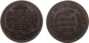 India British East India Company ½ Anna ... 
