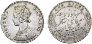India Princely states Alwar Victoria 1 Rupee ... 