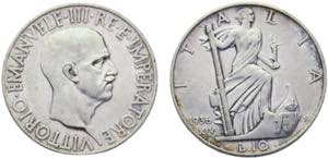 Italy Kingdom Vittorio Emanuele III 10 Lire ... 