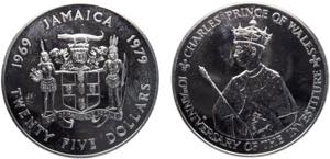 Jamaica Commonwealth Elizabeth II 25 Dollars ... 
