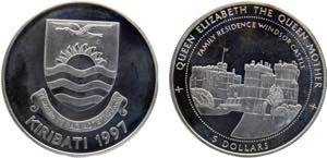 Kiribati Republic 25 Dollars 1997 Queen ... 